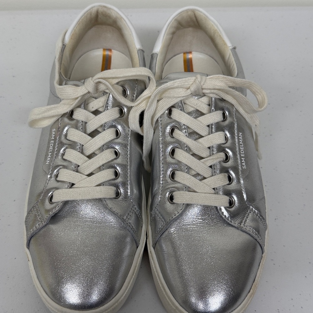 Sam Edelman Silver Sneakers - like new/worn once